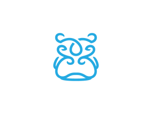 Logotipo de hipopótamo azul grande