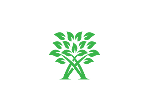 Stylized Leaves Green Tree Logo
