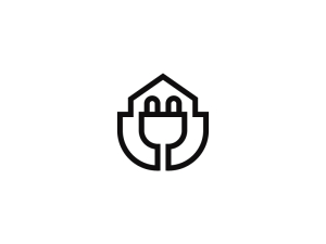 Logotipo de enchufe doméstico simple