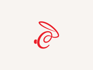 Logotipo De Conejo Rojo Letra C