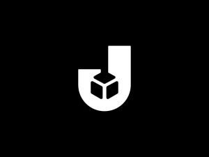 شعار حرف J أيقونة المكعب