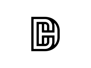 Letra Hd Dh Identidad Logotipo Icónico