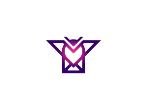 Lettre V Hibou Mail Logo