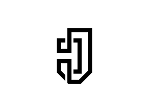 Letters Ij Or Ji Shield Logo