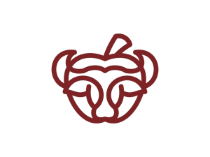 Logotipo De Toro De Manzana