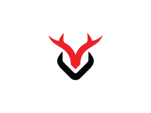 Hirsch-logo Mit Dem Buchstaben V