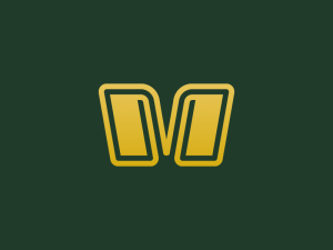 Modern Gold M Letter Logo