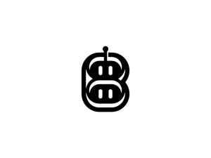 Letter B Twin Bot Logo