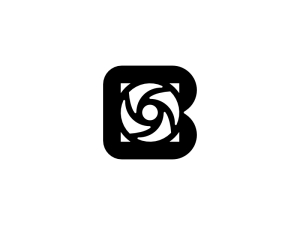 Buchstabe B Kameraobjektiv-logo