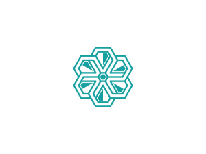 Geometric Snowflake With Diamond Logo