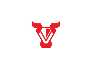 Letter V Bull Diamond Logo