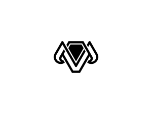Logotipo De Monoline Diamond Ram