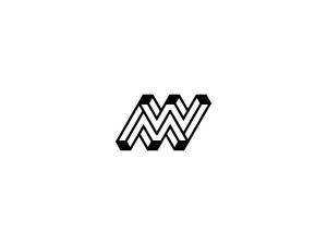 Mw Letter Logo Or Wm Letter Logo