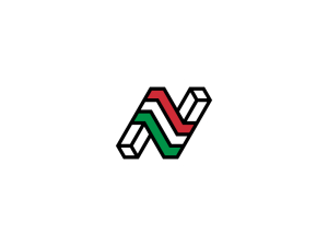 N Letter With Italian Flag Logo