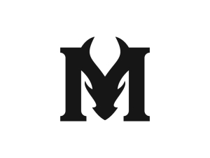 شعار حرف M التنين