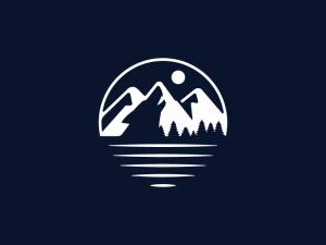 Logotipo Del Lago Lobo De Montaña