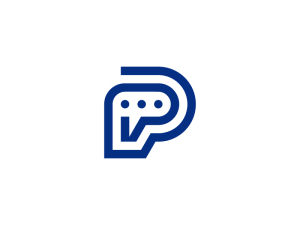 Modern Letter P Chat Logo