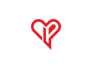 Minimalist Letter P Love Logo