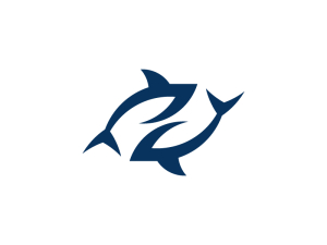 Logotipo De Tiburón Gemelo Letra Z