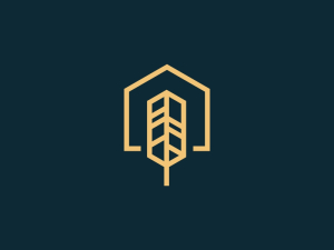 Diseño De Logotipo De Pluma De Inicio