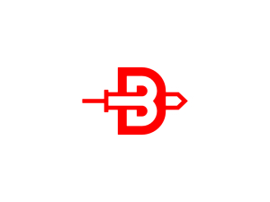 Letter Db Bd Sword Weapon Logo
