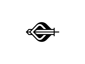 Logo élégant Emblématique De L'épée De La Lettre C