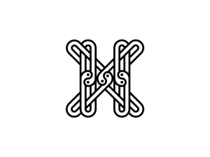 Letra Xh Hx Yin Yang Logo