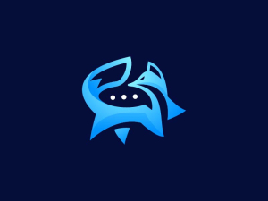 Logotipo De Chat De Zorro Azul