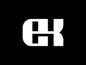 Ek Lettre Ke Typographie Initiale Logo Simple