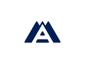 A Letter Mountain Nature Logo