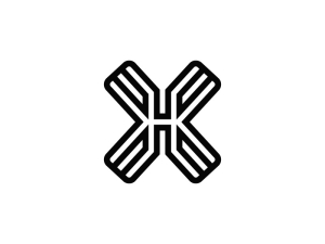 Logotipo Del Monograma Xh Hx