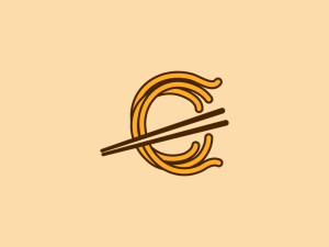 Letter C Noodles Logo