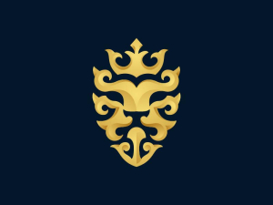 Logo D'ornement De Lion D'or