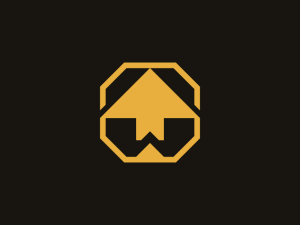 Octagonal Letter W Arrow Logo