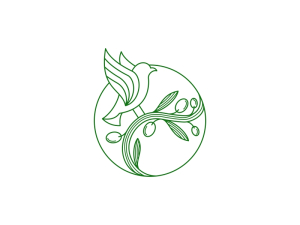 Logotipo De La Naturaleza Del Olivo Del Pájaro