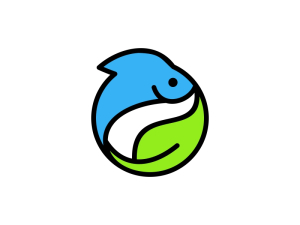 Logotipo De La Naturaleza De La Hoja De Pescado