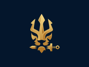 Logo Du Couteau Trident Lion