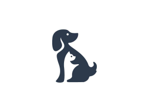 Hund Katze Negativraum Logo
