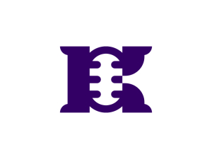 K Letter Microphone Symbol Iconic Logo