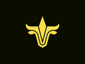 Modern Golden Bull Head Logo