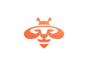 Logo D'abeille Visage De Lion