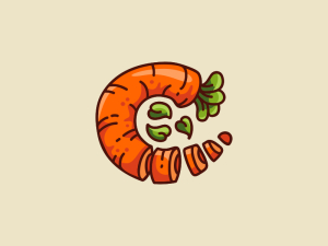 C Carrot Vegetable Logo