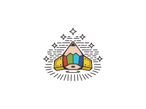 Logo De Crayon De Fusée Spatiale