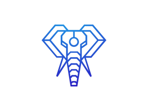 Logo della testa di elefante della tecnologia
