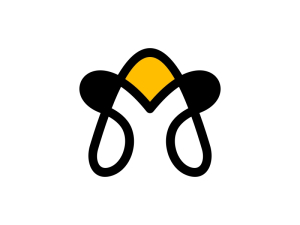 Pinguin-logo Mit Einfacher Linie