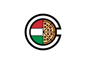 Pizza-logo Mit Buchstabe C