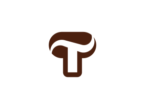 Minimalistisches Kaffeebohnen-logo Mit Dem Buchstaben T