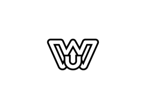 Logotipo Del Monograma De Flecha Wu Uw