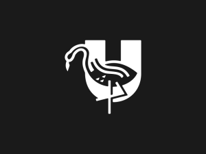 شعار U Flamingo الأنيق