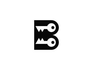 Minimalistisches Logo Mit Zwillingsschlüssel Und Buchstabe B